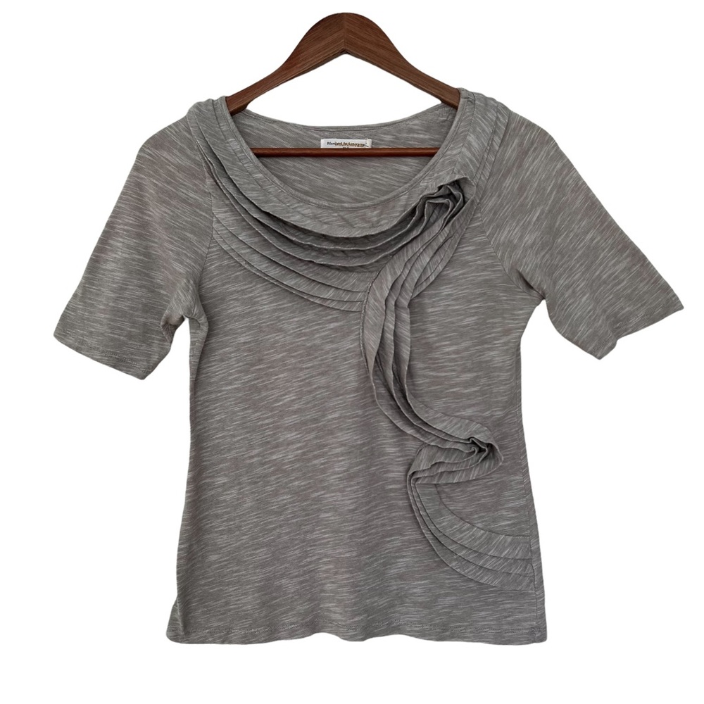 Anthropologie Pilcro and the Letterpress Womens Top Size M Gray Ruffle